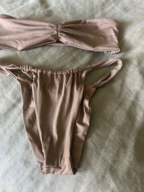 Women's Bandeau Bikini Set in Taupe